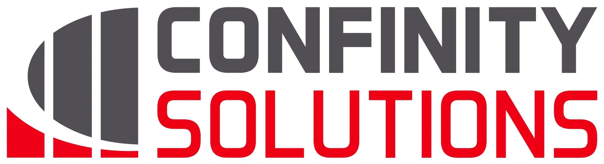 Logo der Confinity Solutions GmbH mit stilisiertem Balkendiagramm in Anthrazit und Rot